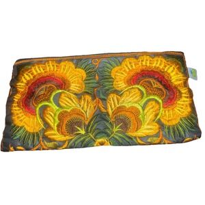 Sam Well Wristlet Clutch Handbag‎ Multicolor Boho Floral Embroider Purse Bag
